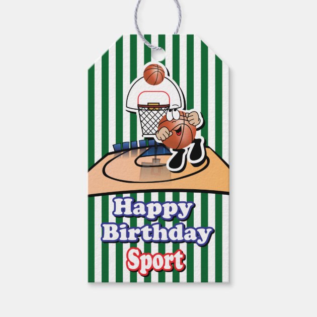 Happy Birthday Sport | Basketball Pack Of Gift Tags