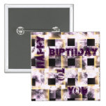 Happy Birthday Square Button/Badge buttons