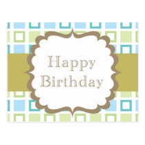 Happy Birthday (squares) postcards