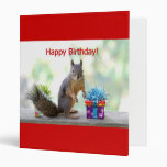 Happy Birthday Squirrel 3 Ring Binder