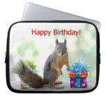 Happy Birthday Squirrel Laptop Sleeves