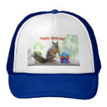 Happy Birthday Squirrel Mesh Hat
