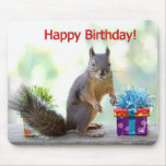 Happy Birthday Squirrel Mouse Pad