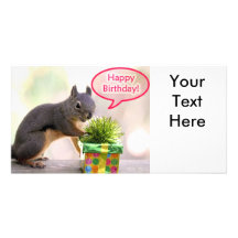 Happy Birthday Squirrel Photo Card Template