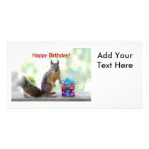 Happy Birthday Squirrel Photo Cards