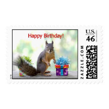 Happy Birthday Squirrel Postage