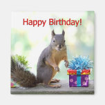 Happy Birthday Squirrel Refrigerator Magnet