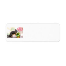 Happy Birthday Squirrel Return Address Label