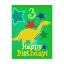 Happy Birthday Star Dinosaur Postcard