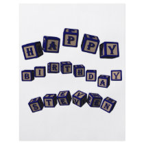 Happy Birthday Steven toy blocks in blue Flyer Design
