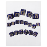 Happy Birthday Steven toy blocks in blue flyers