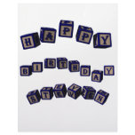 Happy Birthday Steven toy blocks in blue Custom Letterhead