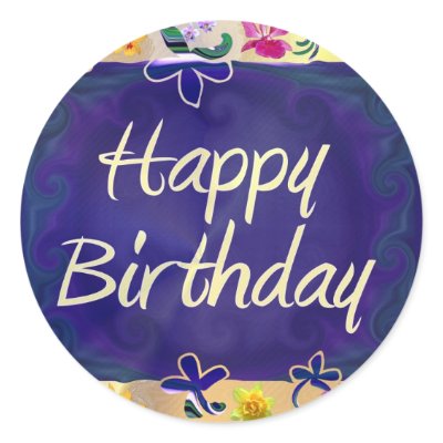 Happy Birthday Round Stickers by JustParties