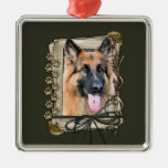 Happy Birthday - Stone Paws German Shepherd Chance Christmas Tree Ornament