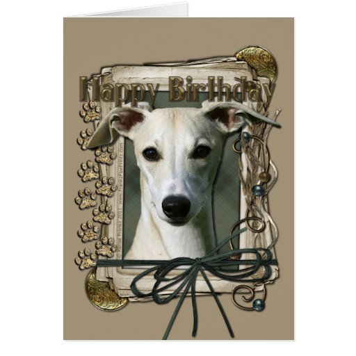Happy Birthday Stone Paws Whippet Card Zazzle
