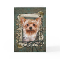 Happy Birthday - Stone Paws - Yorkshire Terrier Card