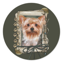 Happy Birthday - Stone Paws - Yorkshire Terrier Sticker