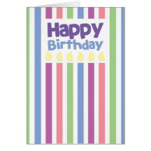 Happy Birthday stripey card
