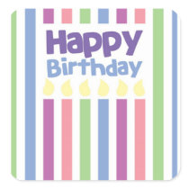 Happy Birthday stripey card Sticker
