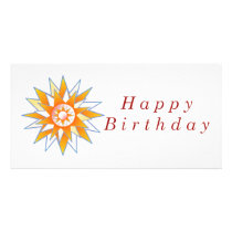 Happy Birthday Sun Energy Chakra Photo Card Template