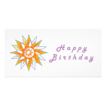 Happy Birthday Sun Energy Chakra Personalized Photo Card