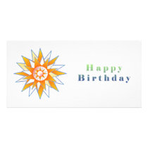 Happy Birthday Sun Energy Chakra Photo Card Template