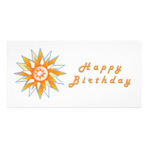 Happy Birthday Sun Energy Chakra Customized Photo Card