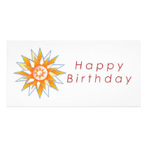 Happy Birthday Sun Energy Chakra Custom Photo Card