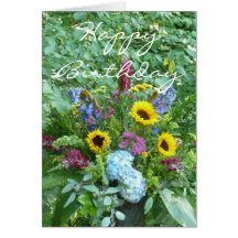 Happy Birthday Sunflower Mix Blank Card