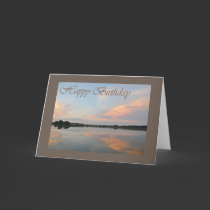 Happy birthday sunrise at the lake cards