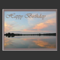 Happy birthday sunrise at the lake postcards