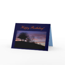 Happy Birthday!-Sunset Design Greeting Card