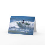 Happy Birthday Surfer Riding a Wave Card
