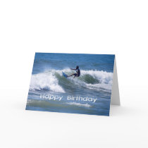 Happy Birthday Surfer Riding a Wave cards