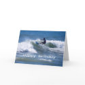 Happy Birthday Surfer Riding a Wave cards