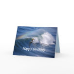 Happy Birthday Surfer With Rainbow cards