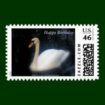 Happy Birthday Swan postage postage
