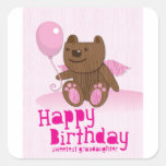 Happy Birthday Sweetest Grandaughter Square Sticker