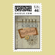 Happy Birthday Tags postage