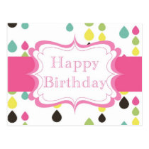 Happy Birthday (tear drops) postcards