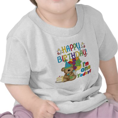 Happy Birthday Teddy Bear 1st T-shirts and Gifts