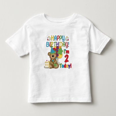 Happy Birthday Teddy Bear 2nd Birthday Tshirt