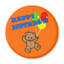 Happy Birthday Teddy Bear with Balloons magnets by BirthdayFun Happy Birthday Teddy Bear with Balloons magnets