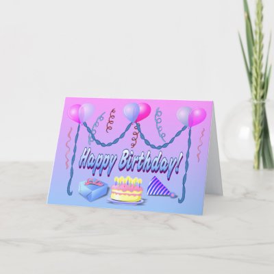 Happy Birthday Card Template, add the name of the Birth
