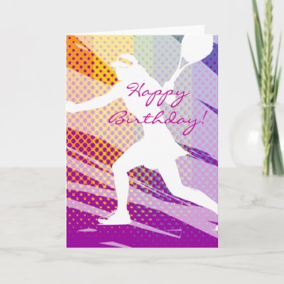 happy birthday images for women. Happy Birthday Tennis Card for
