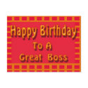 Happy Birthday to a Great Boss postcards by DonnasGreetingCards Happy Birthday to a Great Boss postcards