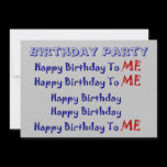 Happy Birthday To Me Party Invitation