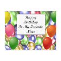 Happy Birthday To My Favorite Niece postcards