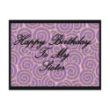 Happy Birthday To My Sister postcards