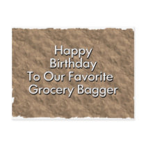 Happy Birthday To Our Favorite Grocery Bagge postcards